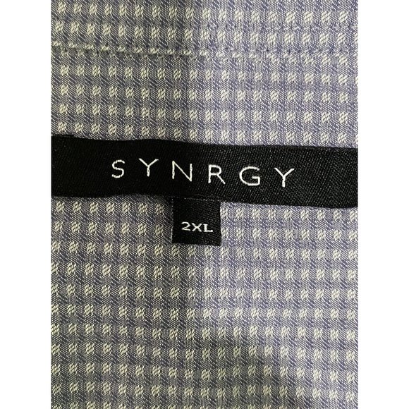 Synrgy Men’s Short Sleeve Button Down Shirt Casual Blue Size XXL - Picture 6 of 9